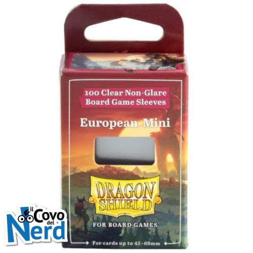 100 Dragon Shield Sleeves - PER GIOCHI DA TAVOLO - DS BGS MINI EUROPEAN - 45X68