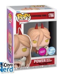 Funko POP! Animation: Chainsaw Man – Power w/Meowy Chase Exclusive Flocked 1766 Special Edition