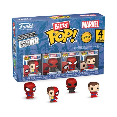 Bitty Pop! Marvel: Peter Parker/Spider-Man 4 pack