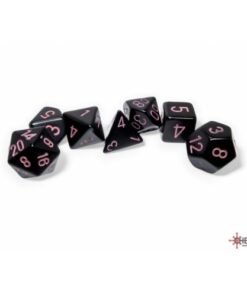 Set 7 Dadi Opaque Black/Pink