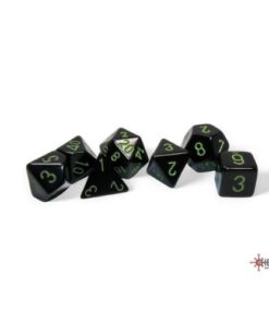 Set 7 Dadi Opaque Black/Green