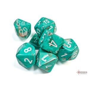 Set 7 Dadi Gemini Blue- Oxi-Copper/white