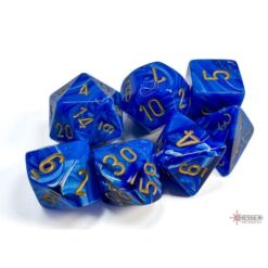 Set 7 Dadi Gemini Blue-Gold - Chessex 27436