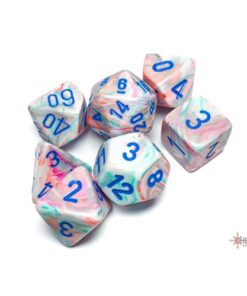 Set 7 Dadi Festive Pop Art/blue - Chessex 27544