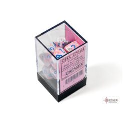 Set 7 Dadi Festive Pop Art/blue - Chessex 27544