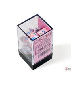 Set 7 Dadi Festive Pop Art/blue - Chessex 27544