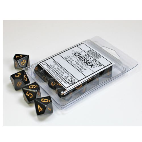Set 10 D10 Opaque Black/gold