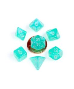 Set 7 FanRoll Dice Set Stardust Turquoise (7)