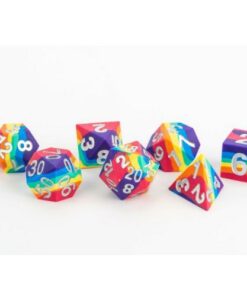 Set 7 FanRoll Sharp Edge Silicone Dice Set Rainbow (7)