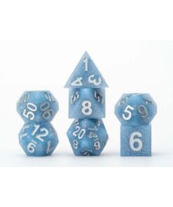 Set 7 FanRoll Sharp Edge Silicone Dice Set Volcanic Soot (7)