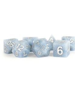 Set 7 FanRoll Sharp Edge Silicone Dice Set Volcanic Soot (7)