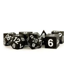 Set 7 FanRoll Sharp Edge Silicone Dice Set Gold Scatter (7)