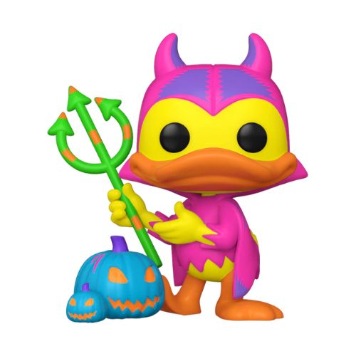 Funko POP! Disney: Mickey & Friends - Devil Donald with Pumpkin 1446 Limited Edition Black Light Chase