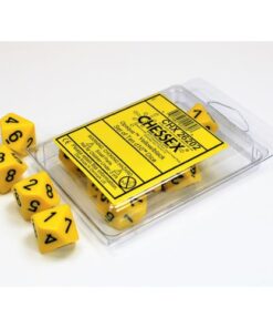 Set 10 D10 Opaque Yellow/black - Chessex 26202