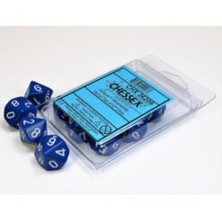 Set 10 D10 Opaque Blue/white - Chessex 26206