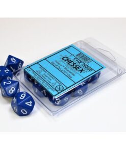 Set 10 D10 Opaque Blue/white - Chessex 26206