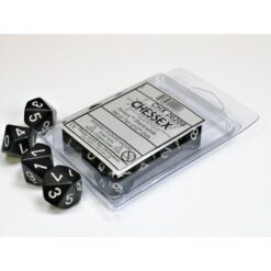 Set 10 D10 Opaque Black/white - Chessex 26208