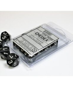 Set 10 D10 Opaque Black/white - Chessex 26208