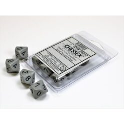 Set 10 D10 Opaque Dark Grey/black - Chessex 26210