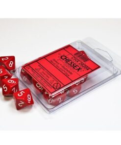Set 10 D10 Opaque Red/white - Chessex 26204