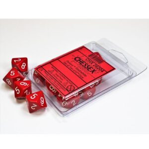 Set 10 D10 Opaque Red/white - Chessex 26204