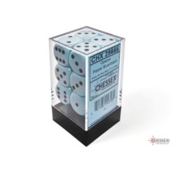 Set 12 D6 Opaque Pastel Blue/black - Chessex 25666