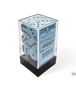 Set 12 D6 Opaque Pastel Blue/black - Chessex 25666