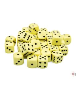 Set 36 D6 Opaque Pastel Yellow/black - Chessex 25862