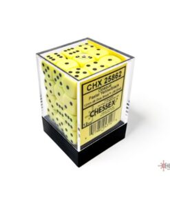 Set 36 D6 Opaque Pastel Yellow/black - Chessex 25862