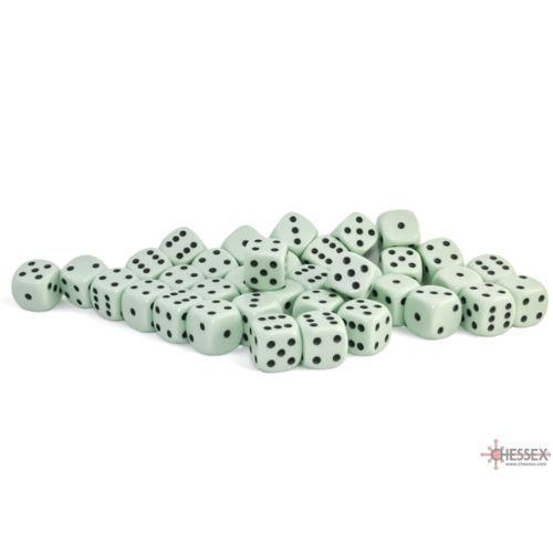 Set 36 D6 Opaque Pastel Green/black - Chessex 25865