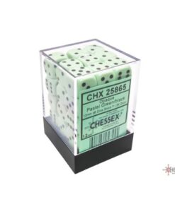 Set 36 D6 Opaque Pastel Green/black - Chessex 25865