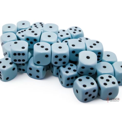 Set 36 D6 Opaque Pastel Blue/black - Chessex 25866