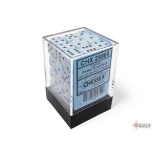 Set 36 D6 Opaque Pastel Blue/black - Chessex 25866