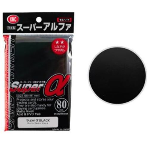 Standard Sleeves - Super α Black - 80 Sleeves - KMC