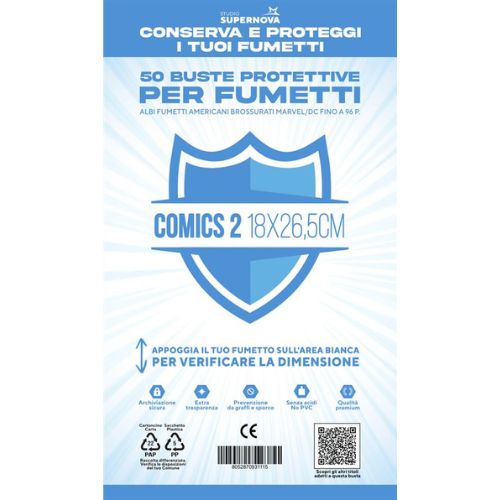 Buste protettive Comics 2 - 50 buste (18,5 X 26,5)