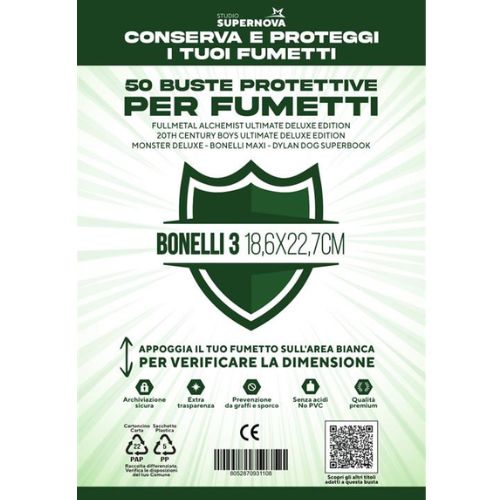 Buste protettive Bonelli 3 - 50 buste (18,6 X 22,7)