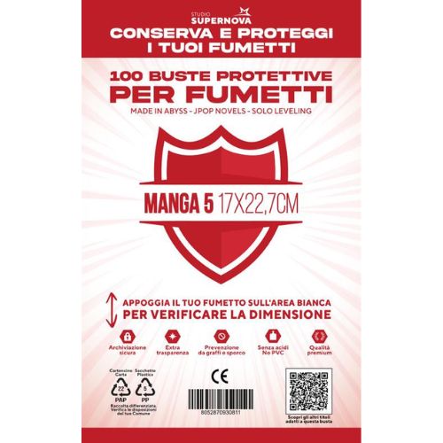 Buste protettive manga 5 - 100 buste ((17 X 22,7)