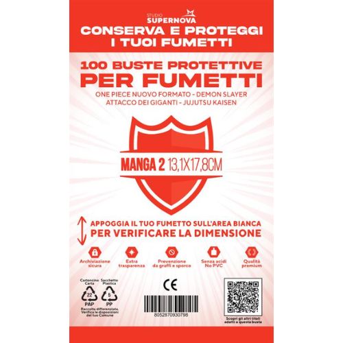 Buste protettive manga 2 - 100 buste (13,1 X 17,8)