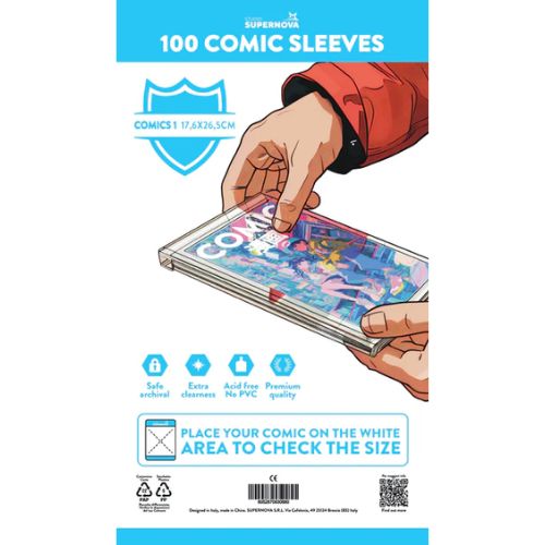 Buste protettive Comics 1 - 100 buste (17,6 X 26,5)
