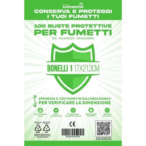 Buste protettive Bonelli 1 - 100 buste (17,0 X 21,3)
