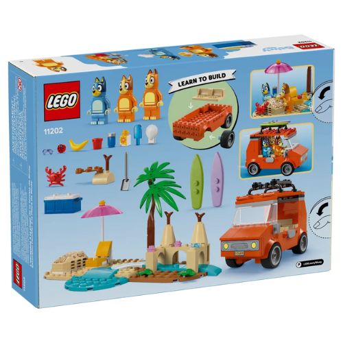 Vacanza sulla spiaggia della famiglia di Bluey - LEGO