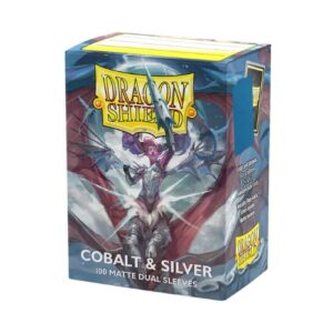 Dual Matte Cobalt & Silver sleeves Stadard (100) Dragon Shield