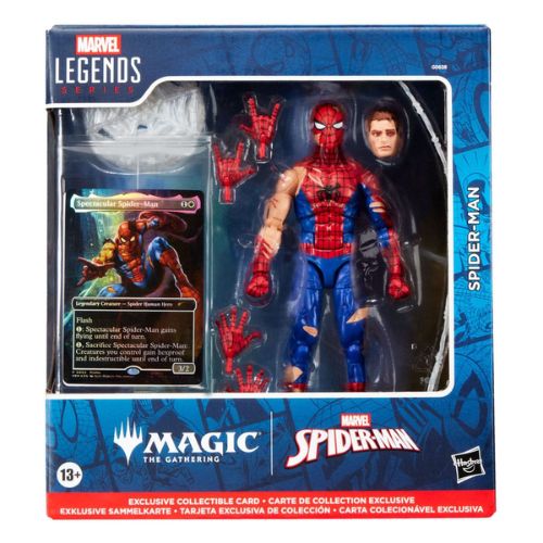 Battle Damaged Spider-Man (plus Exclusive Foil Card) Figure – Marvel Legends Magic: The Gathering Action Figure