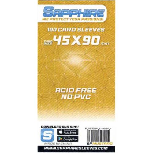 Sapphire Card Sleeves - 100 Sleeves - Mustard - 45 X 90 mm