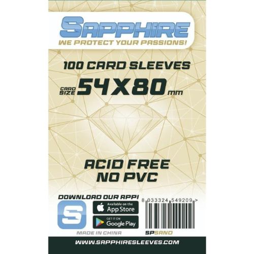 Sapphire Card Sleeves - 100 Sleeves - Sand- 54 X 80 mm