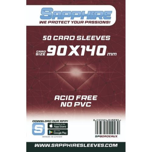 Sapphire Card Sleeves - 100 Sleeves - Bordeaux - 90x140 mm