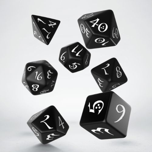 Classic RPG Black & white Dice Set - Q-Workshop