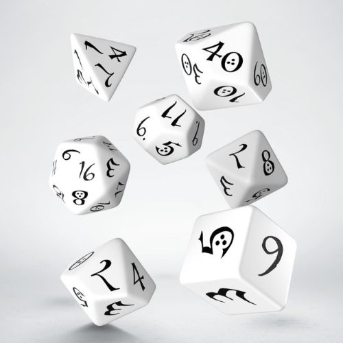 Classic RPG White & Black Dice Set - Q-Workshop