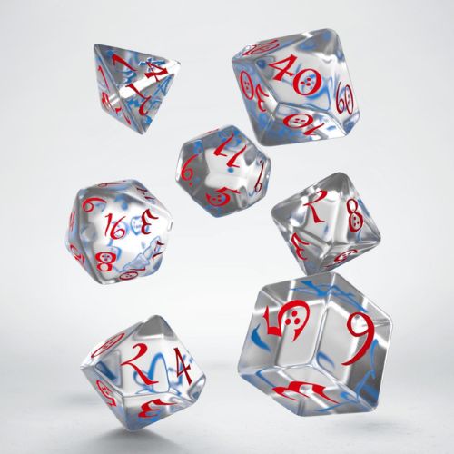 Classic RPG Translucent & blue-red Dice Set - Q-Workshop