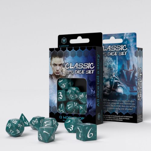 Classic RPG Stormy & white Dice Set - Q-Workshop
